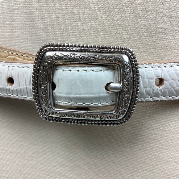 Brighton Square Conchos Multicolor Neutral Skinny Leather belt SZ M 30 NWT main image 9